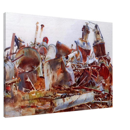 John Singer Sargent - A Wrecked Sugar Refinery Canvas - 20x30 cm / 8x12 inches-canvas