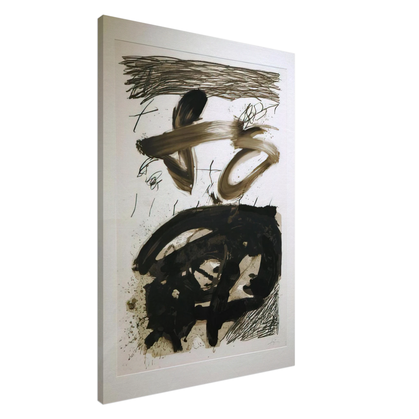 Antoni Tapies - CALLIGRAPHIQUE 1987 Canvas - 20x30 cm / 8x12 inches-canvas