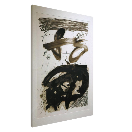 Antoni Tapies - CALLIGRAPHIQUE 1987 Canvas - 20x30 cm / 8x12 inches-canvas