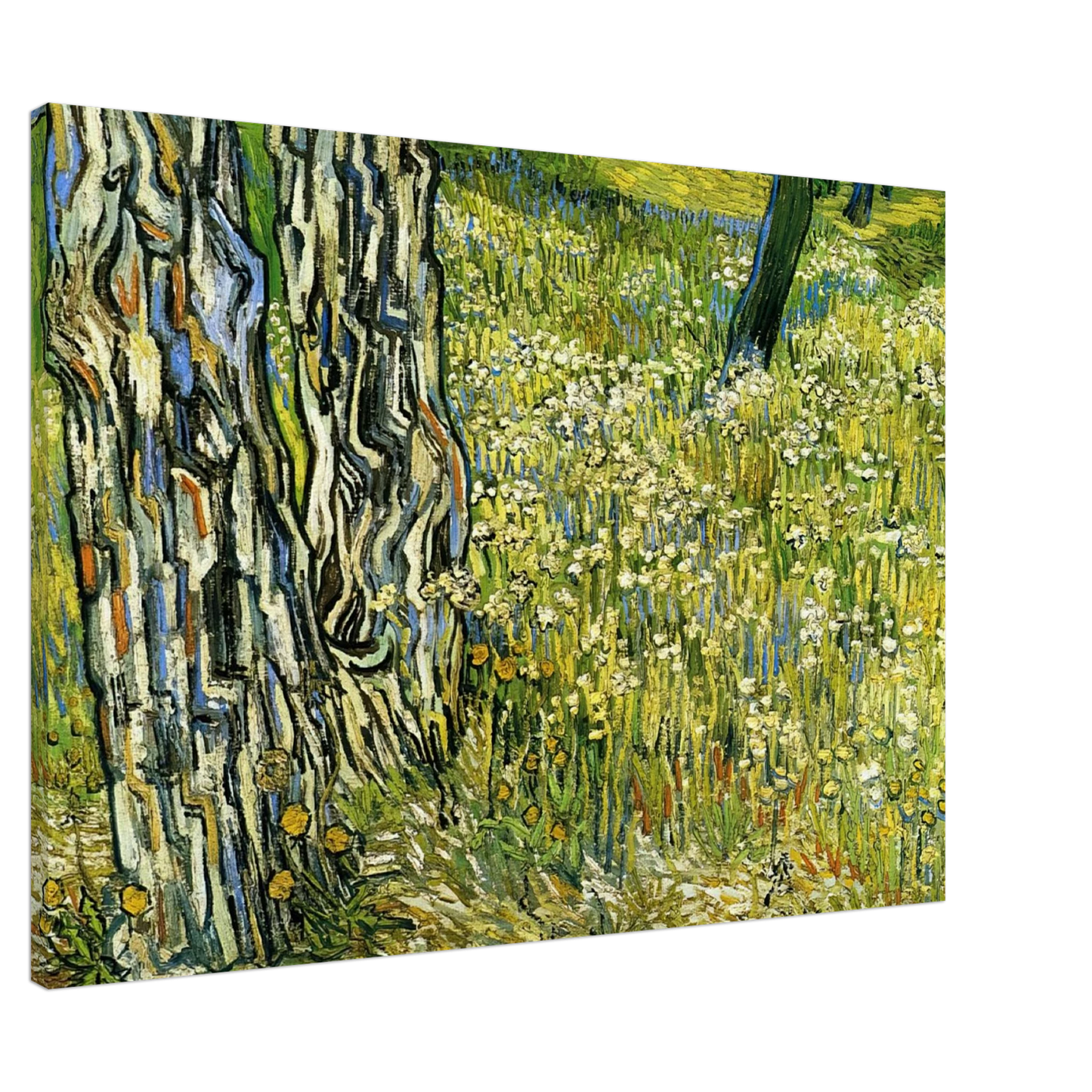 Vincent van Gogh - Tree Trunks in the Grass Canvas - 20x30 cm / 8x12 inches-canvas