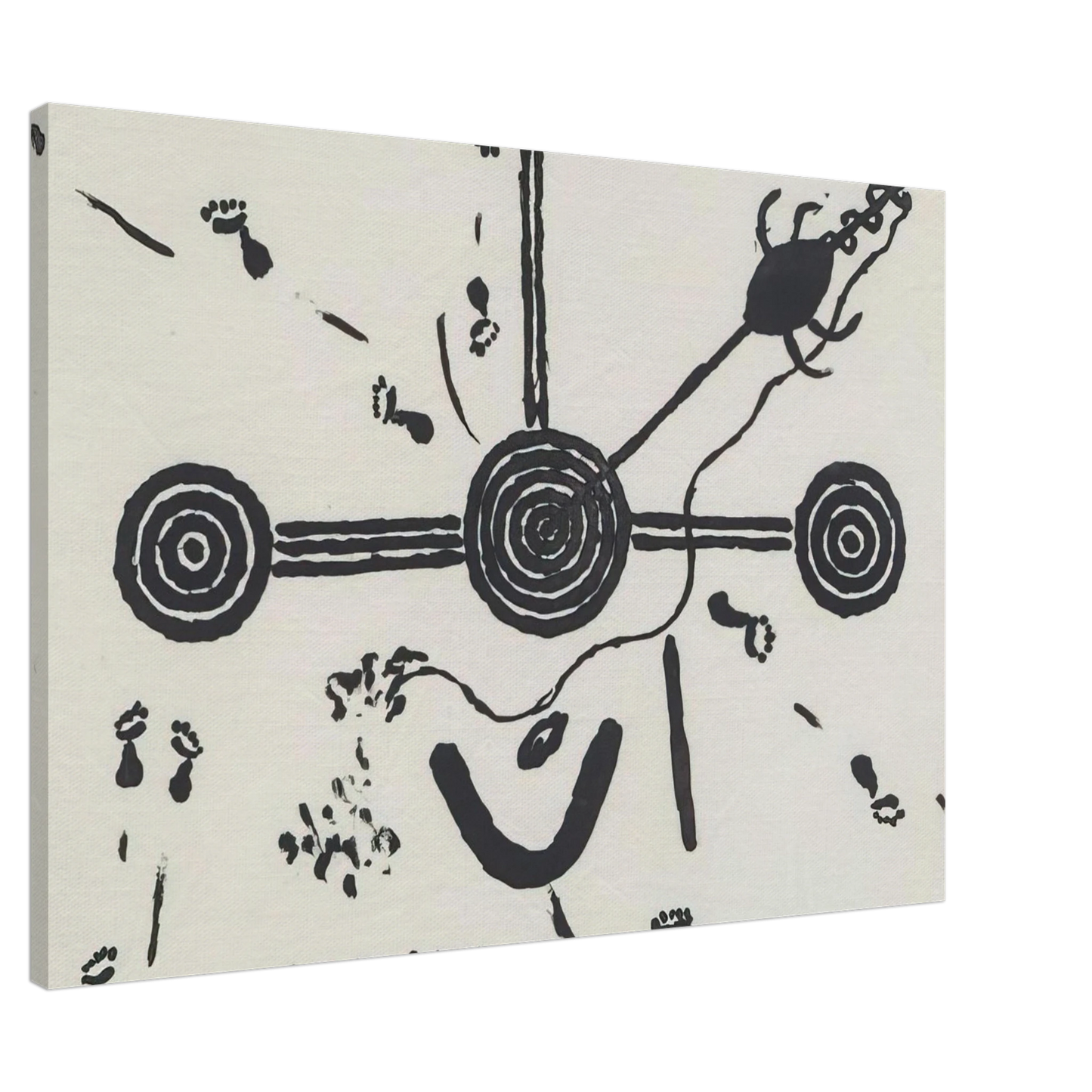 Clifford Possum Tjapaltjarri - NGARLU LOVE STORY - 1994 Canvas - 20x30 cm / 8x12 inches-canvas