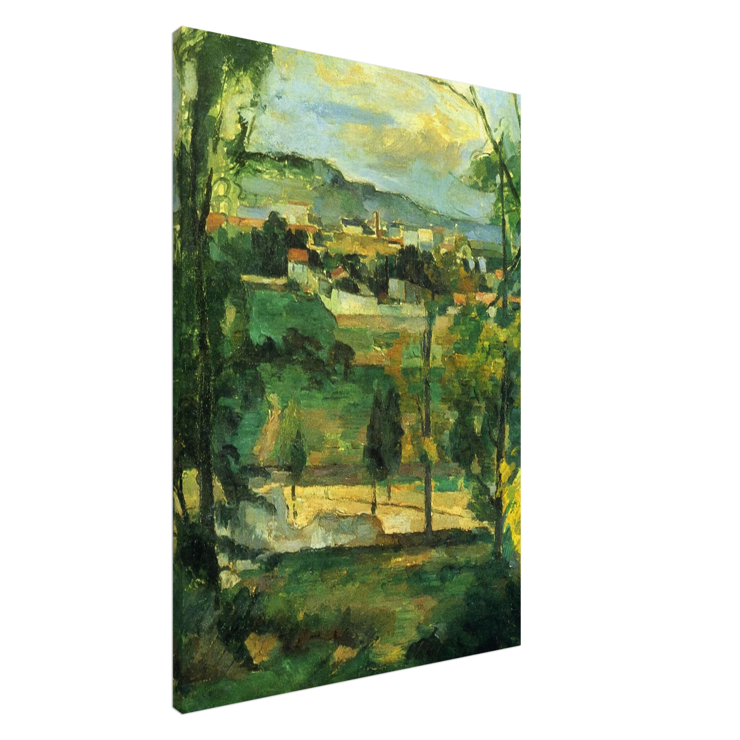 Paul Cezanne - Village behind Trees Canvas - 20x30 cm / 8x12 inches-canvas