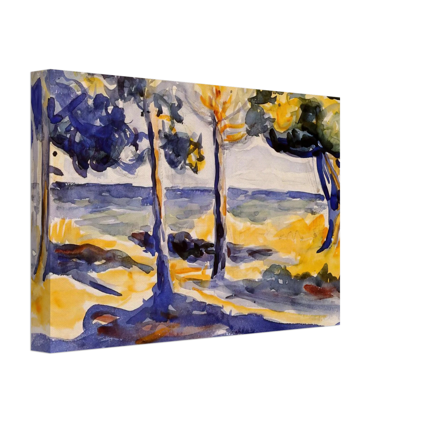 Henri-Edmond Cross - Trees by the Sea Canvas - 40x60 cm / 16x24 inches-canvas