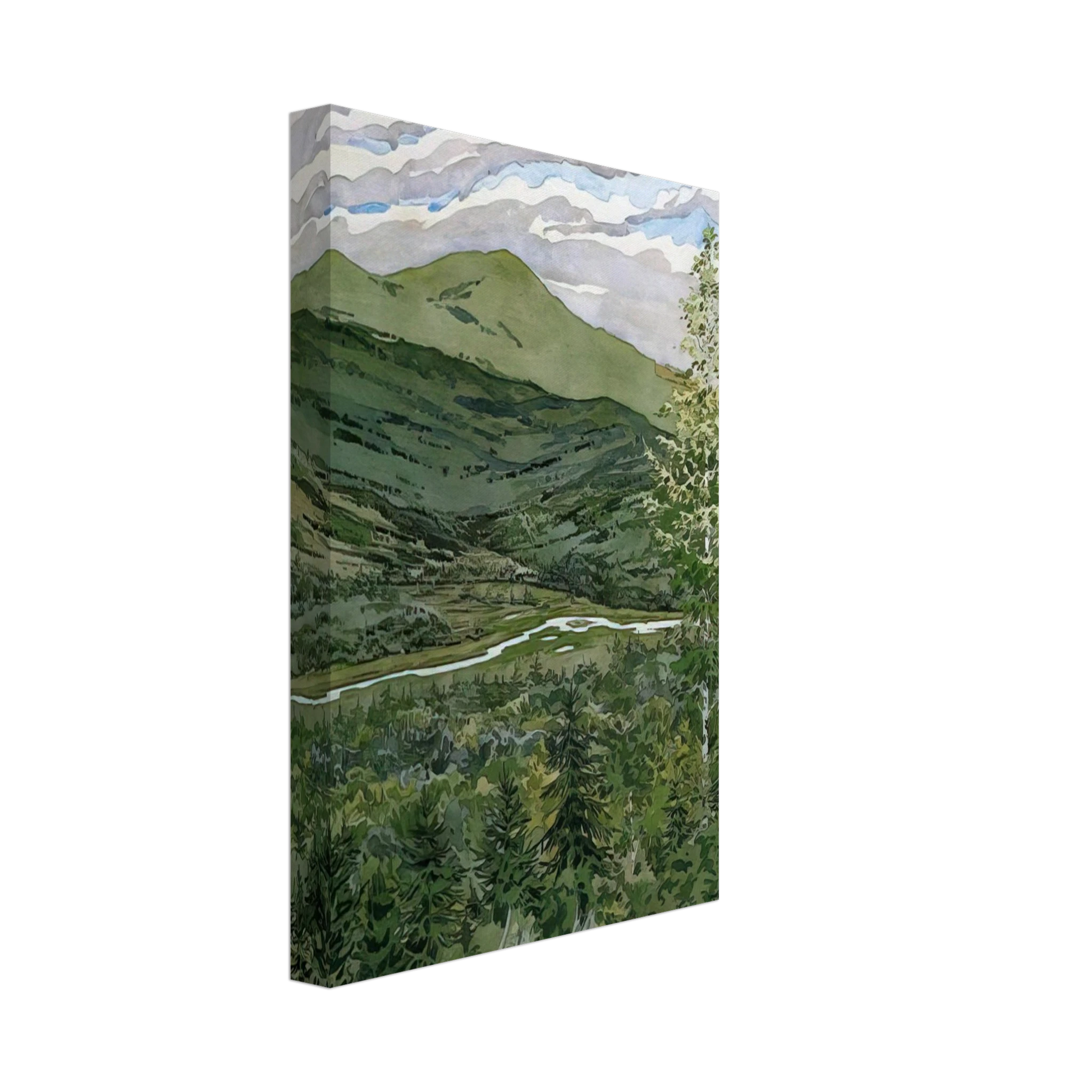 Neil Welliver - Briggs Meadow - 1977 Canvas - 40x60 cm / 16x24 inches-canvas