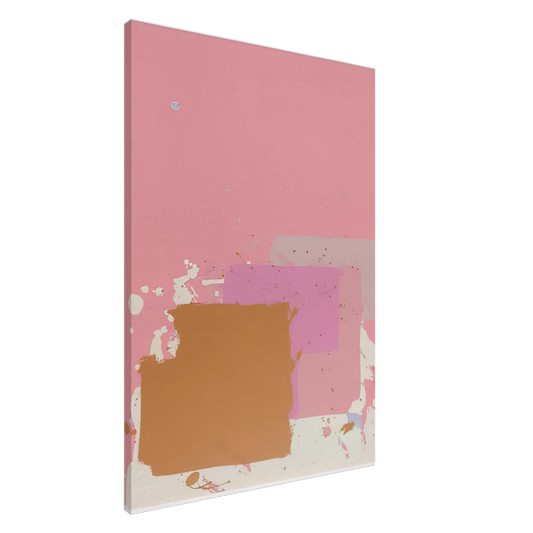 John Hoyland - Brown Black on Pink - 1971 Canvas - 20x30 cm / 8x12 inches-canvas