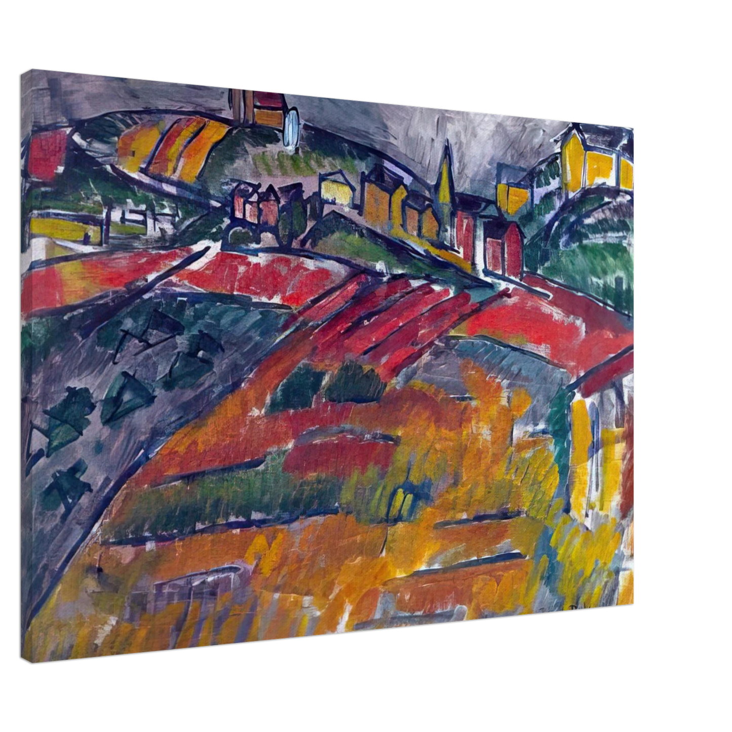 Raoul Dufy - LANDSCAPE WITH RED AND YELLOW Canvas - 20x30 cm / 8x12 inches-canvas