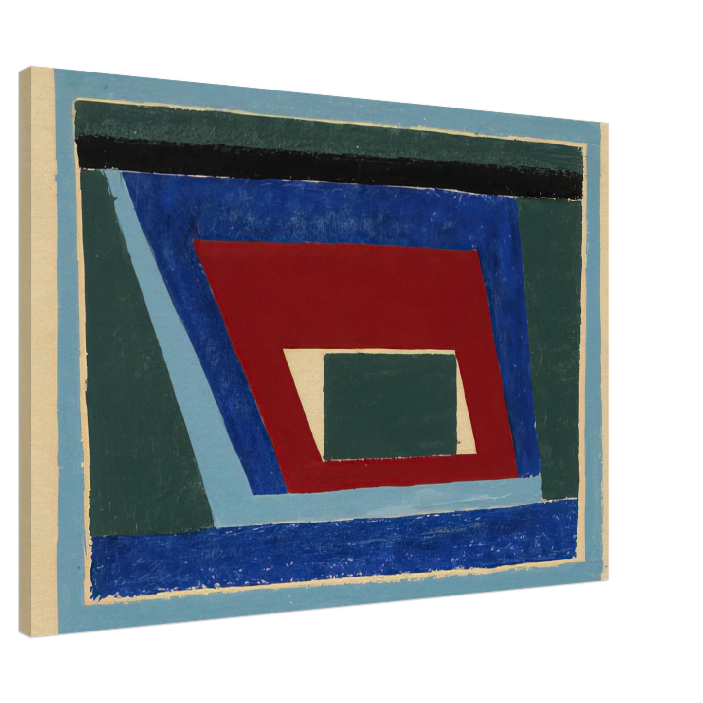 Josef Albers - UNTITLED ABSTRACTION MANTIC 1940 Canvas - 20x30 cm / 8x12 inches-canvas