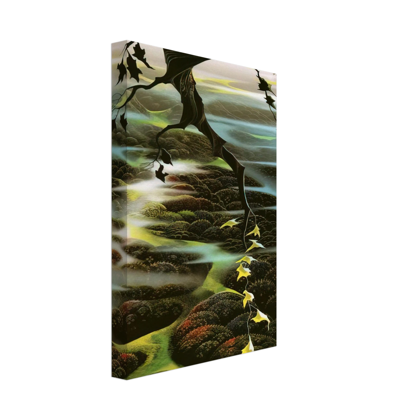 Eyvind Earle - Fog Laced Hills Canvas - 40x60 cm / 16x24 inches-canvas