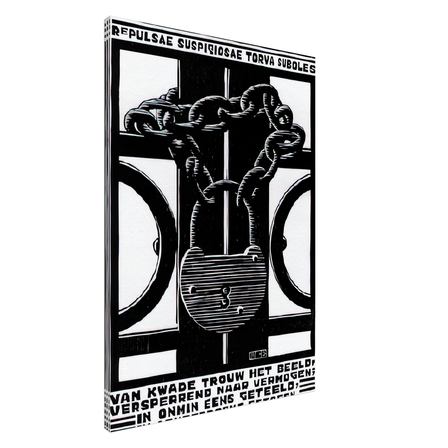 MC Escher - PADLOCK Canvas - 20x30 cm / 8x12 inches-canvas