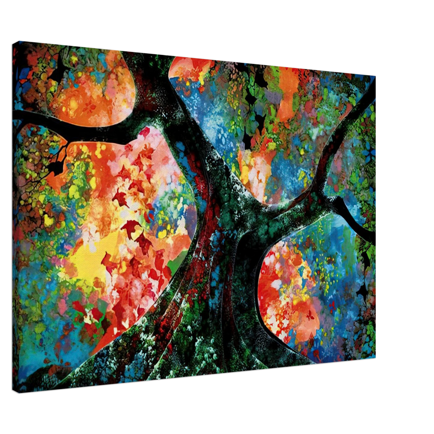 Eyvind Earle - Waves of Golden Fire Canvas - 20x30 cm / 8x12 inches-canvas