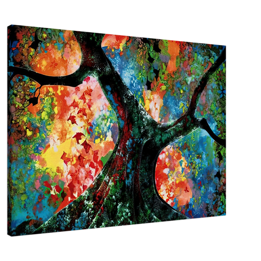 Eyvind Earle - Waves of Golden Fire Canvas - 20x30 cm / 8x12 inches-canvas