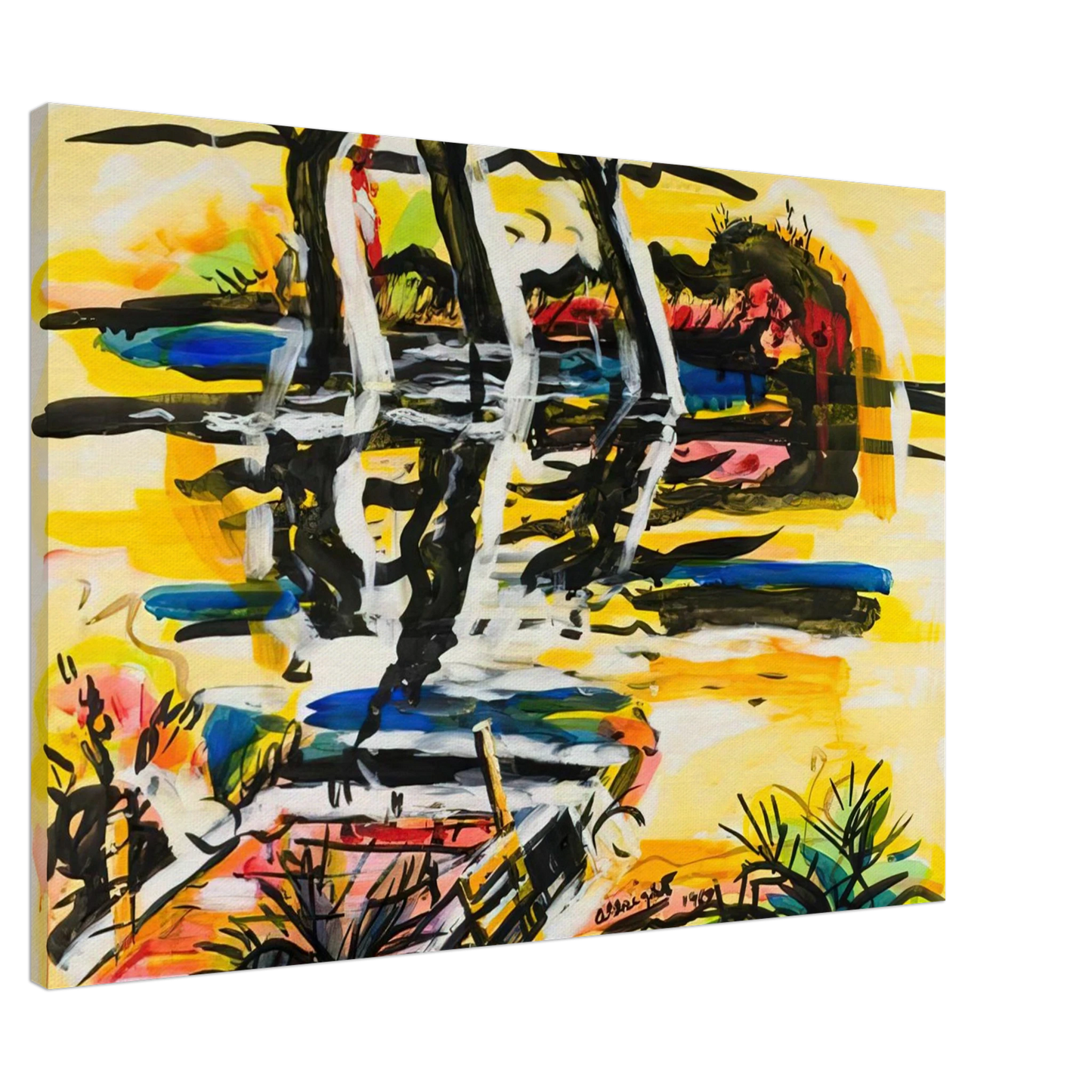 Ivan Albright - THREE TREES GEORGIA 1969 Canvas - 20x30 cm / 8x12 inches-canvas