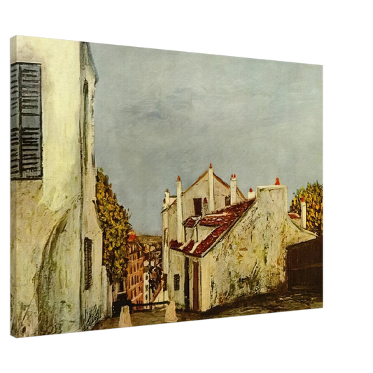 Maurice Utrillo - HOUSES IN MONTMARTRE Canvas - 20x30 cm / 8x12 inches-canvas