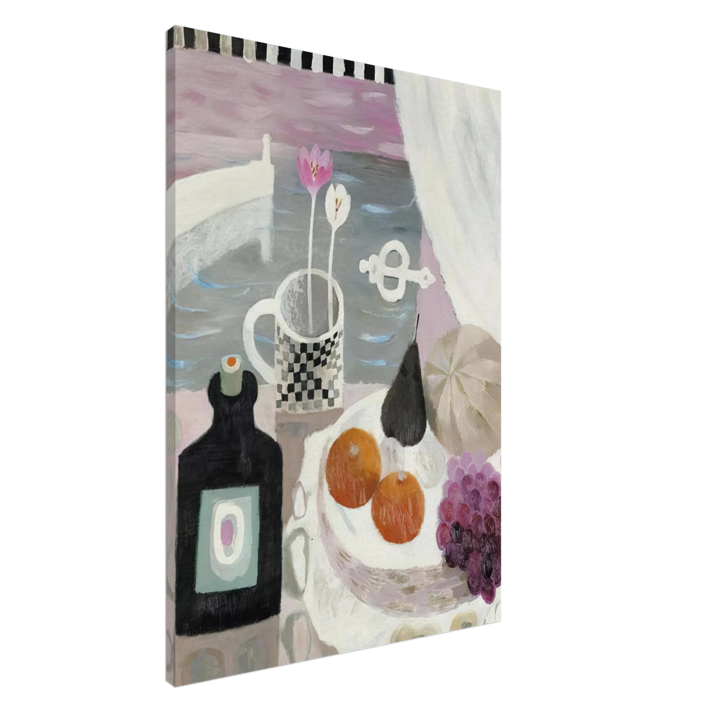 Wall artMary Fedden - The Checked Mug - 1986 Canvas - 20x30 cm / 8x12 inches-canvas