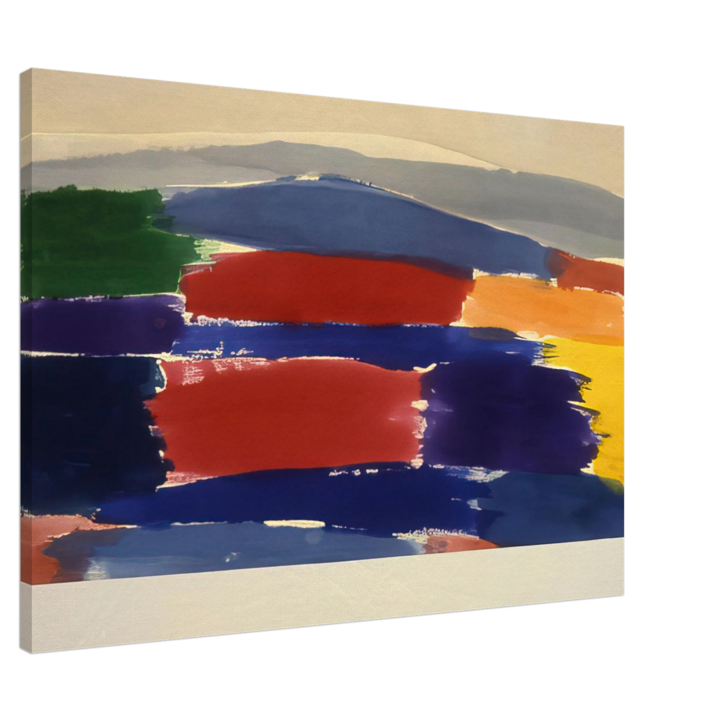 Ronnie Landfield - Village In The Moon - 1985 Canvas - 20x30 cm / 8x12 inches-canvas