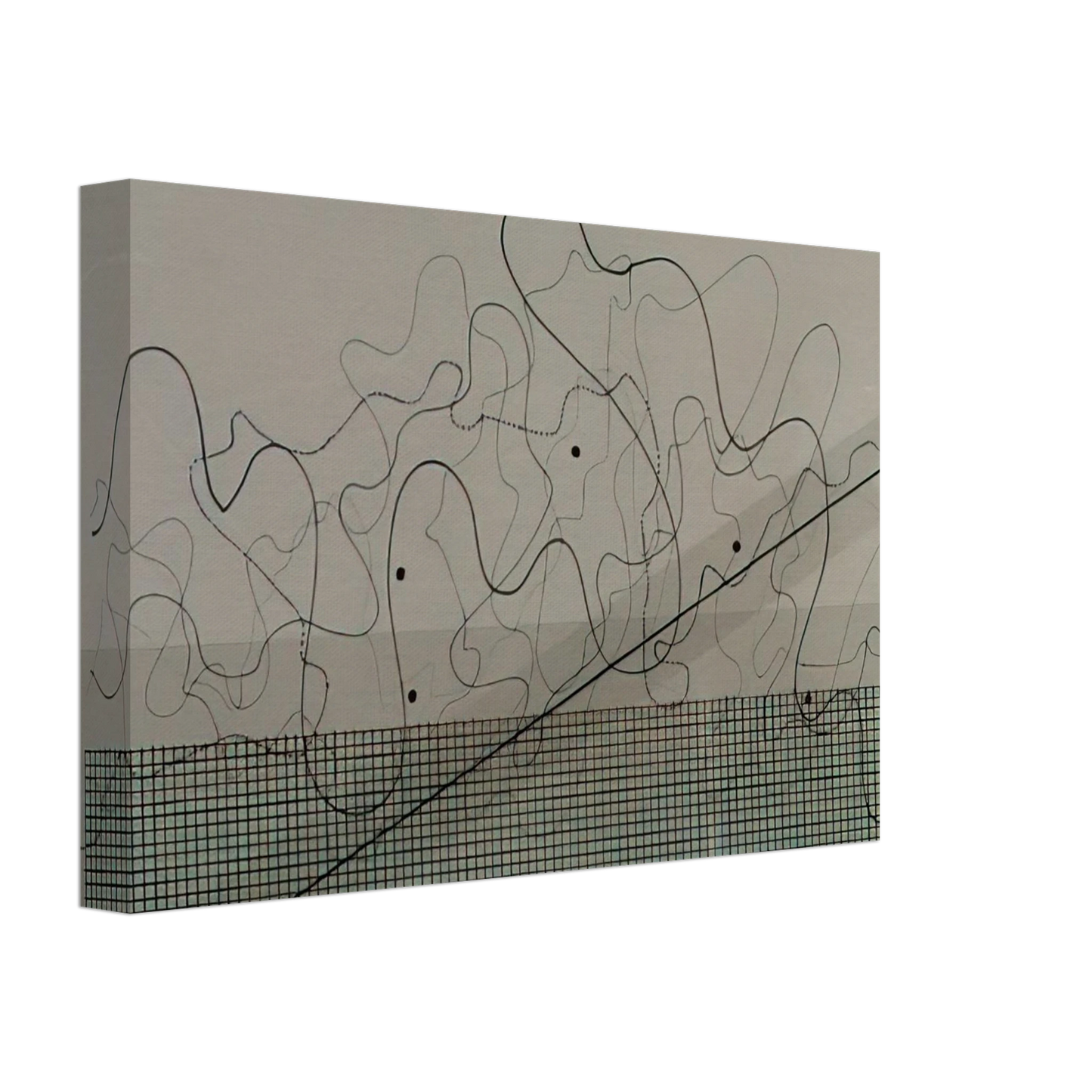 John Cage - Fontana Mix Dark Grey - 1981 Canvas - 40x60 cm / 16x24 inches-canvas