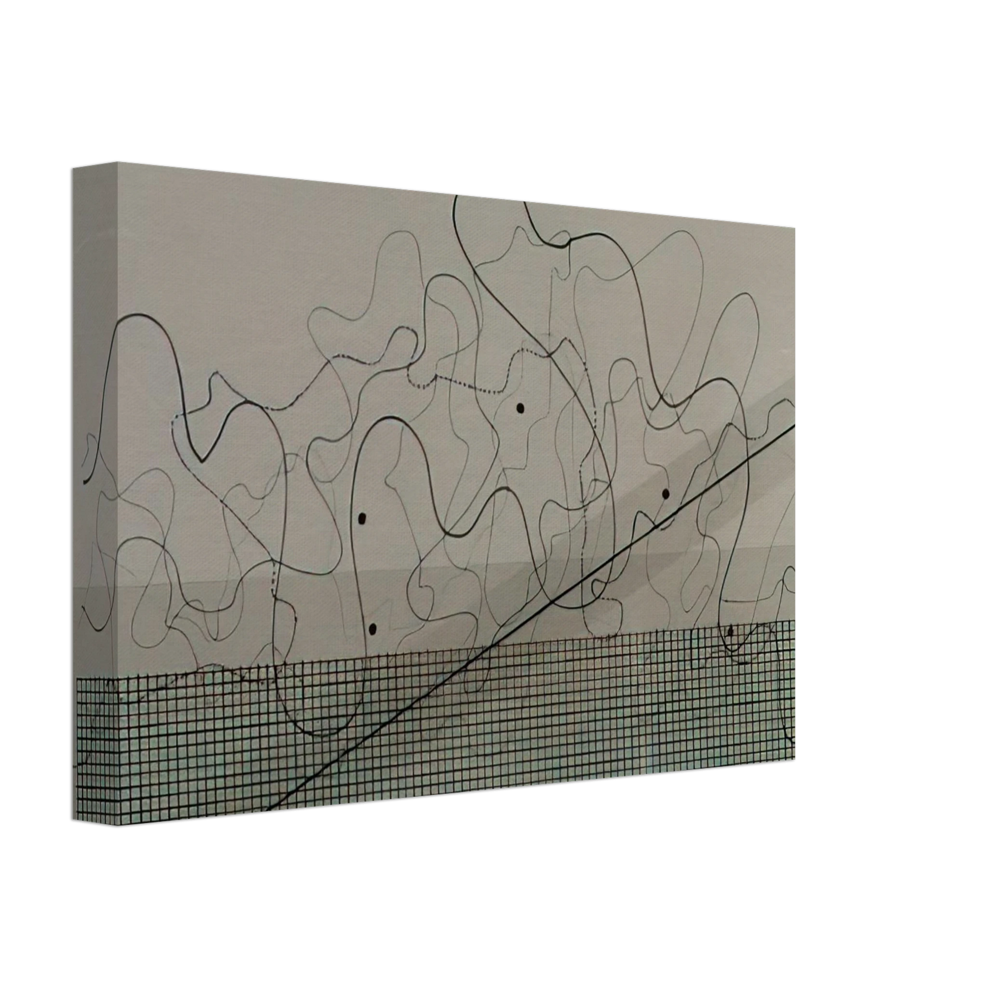 John Cage - Fontana Mix Dark Grey - 1981 Canvas - 40x60 cm / 16x24 inches-canvas