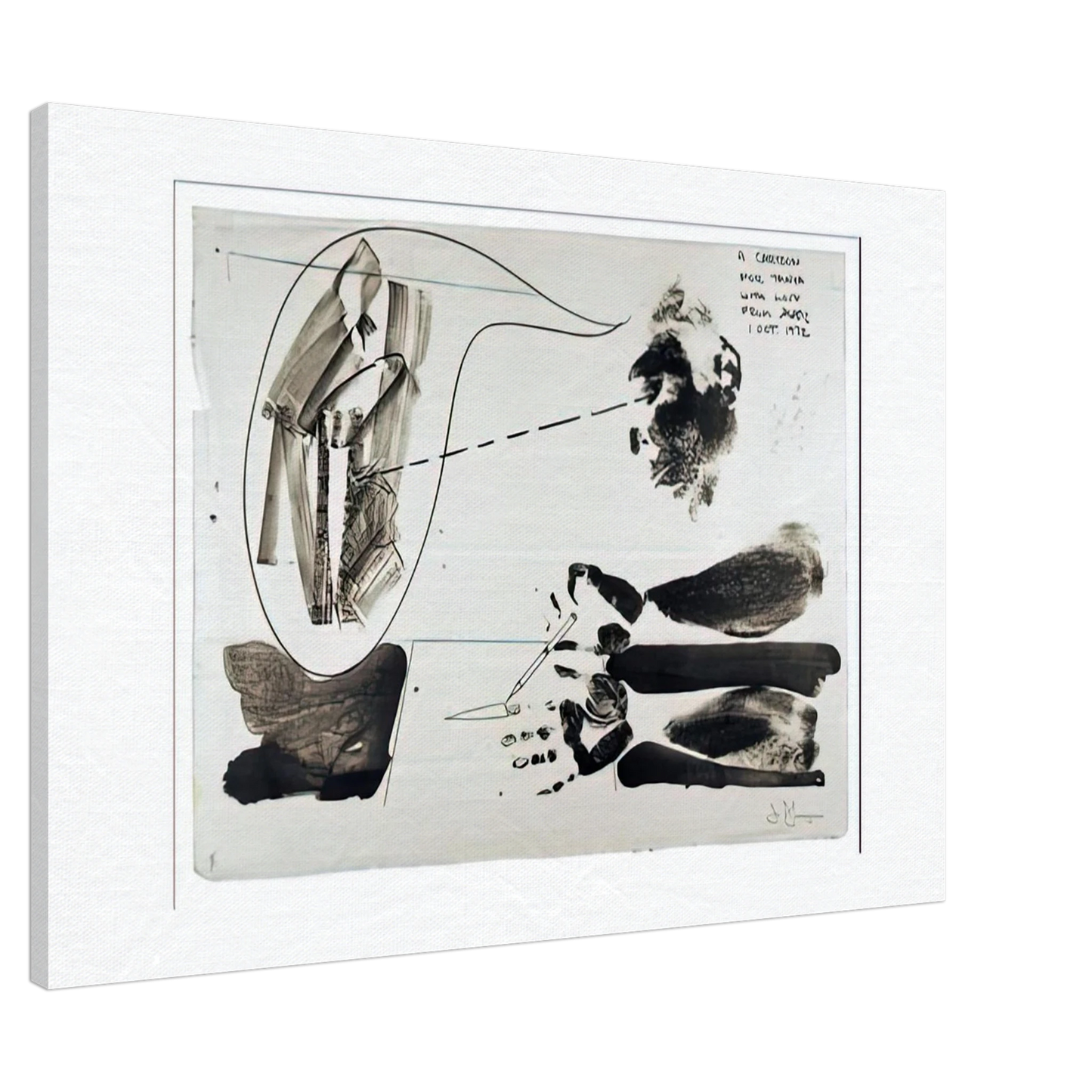 Jasper Johns - CARTOON FOR TANYA 1972 Canvas - 20x30 cm / 8x12 inches-canvas