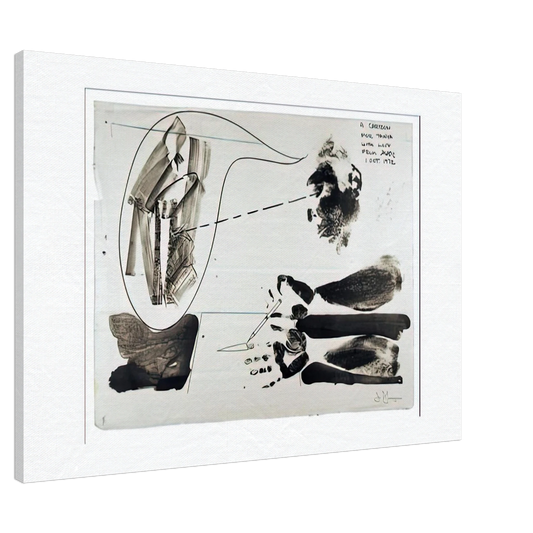 Jasper Johns - CARTOON FOR TANYA 1972 Canvas - 20x30 cm / 8x12 inches-canvas