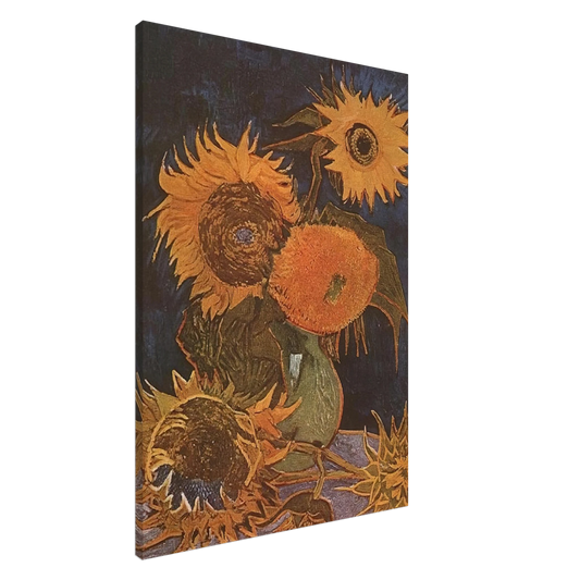 Vincent van Gogh - Still Life Vase with Five Sunflowers Canvas - 20x30 cm / 8x12 inches-canvas