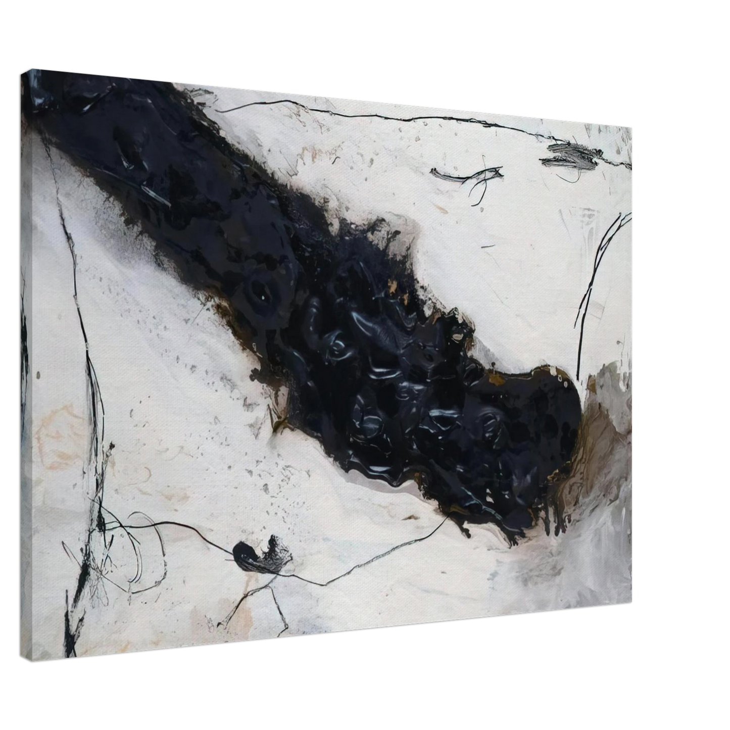 Emil Schumacher - Fluss - 1983 Canvas - 20x30 cm / 8x12 inches-canvas