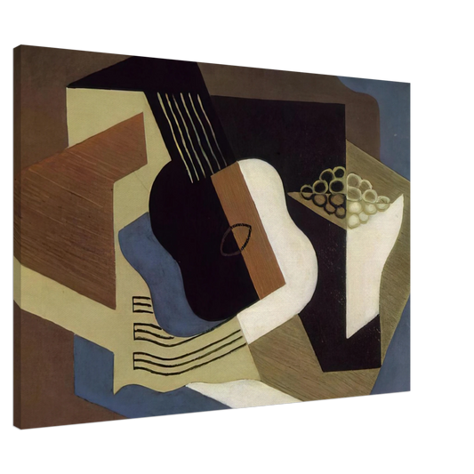 Juan Gris - GUITAR AND FRUIT DISH 1919 Canvas - 20x30 cm / 8x12 inches-canvas