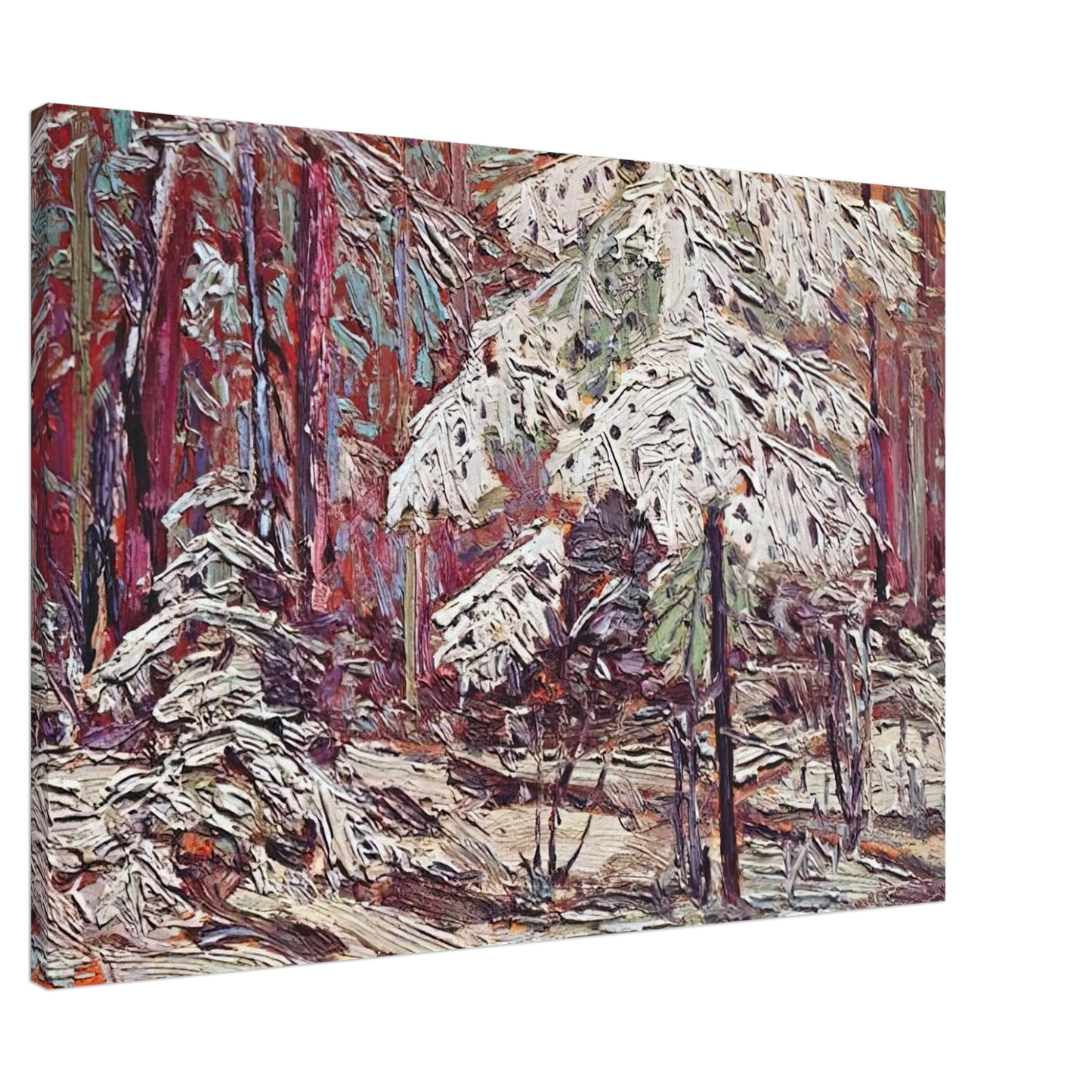 Tom Thomson - SNOW IN THE WOODS 1916 Canvas - 20x30 cm / 8x12 inches-canvas