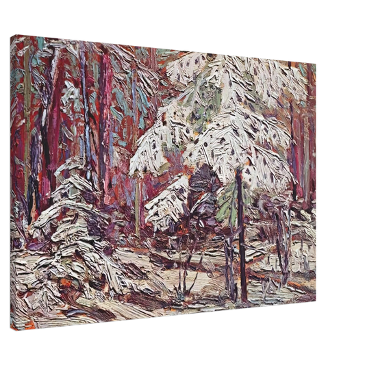 Tom Thomson - SNOW IN THE WOODS 1916 Canvas - 20x30 cm / 8x12 inches-canvas
