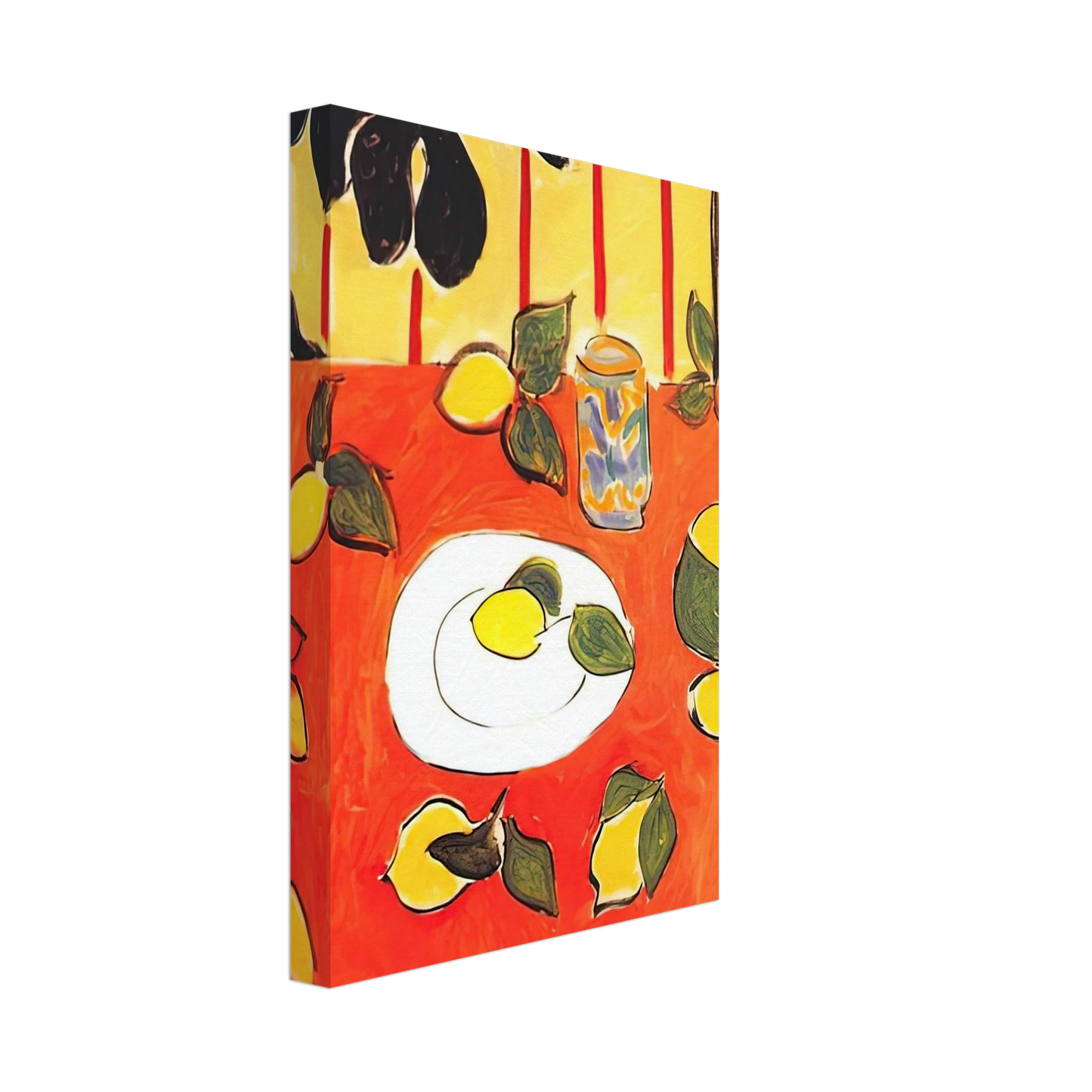 Henri Matisse - BLACK PHILODENDRON AND LEMONS 1943 Canvas - 70x100 cm / 28x40 inches-canvas