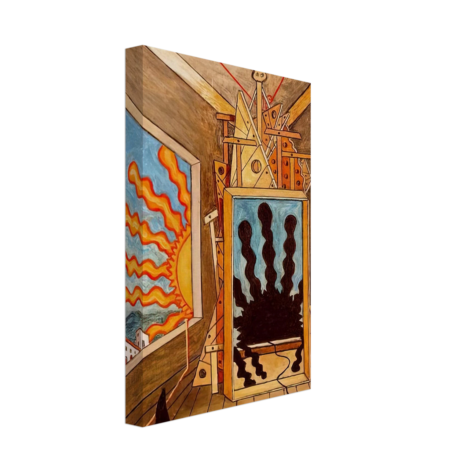 Giorgio de Chirico - METAPHYSICAL INTERIOR WITH SUN WHICH DIES 1971 Canvas - 70x100 cm / 28x40 inches-canvas