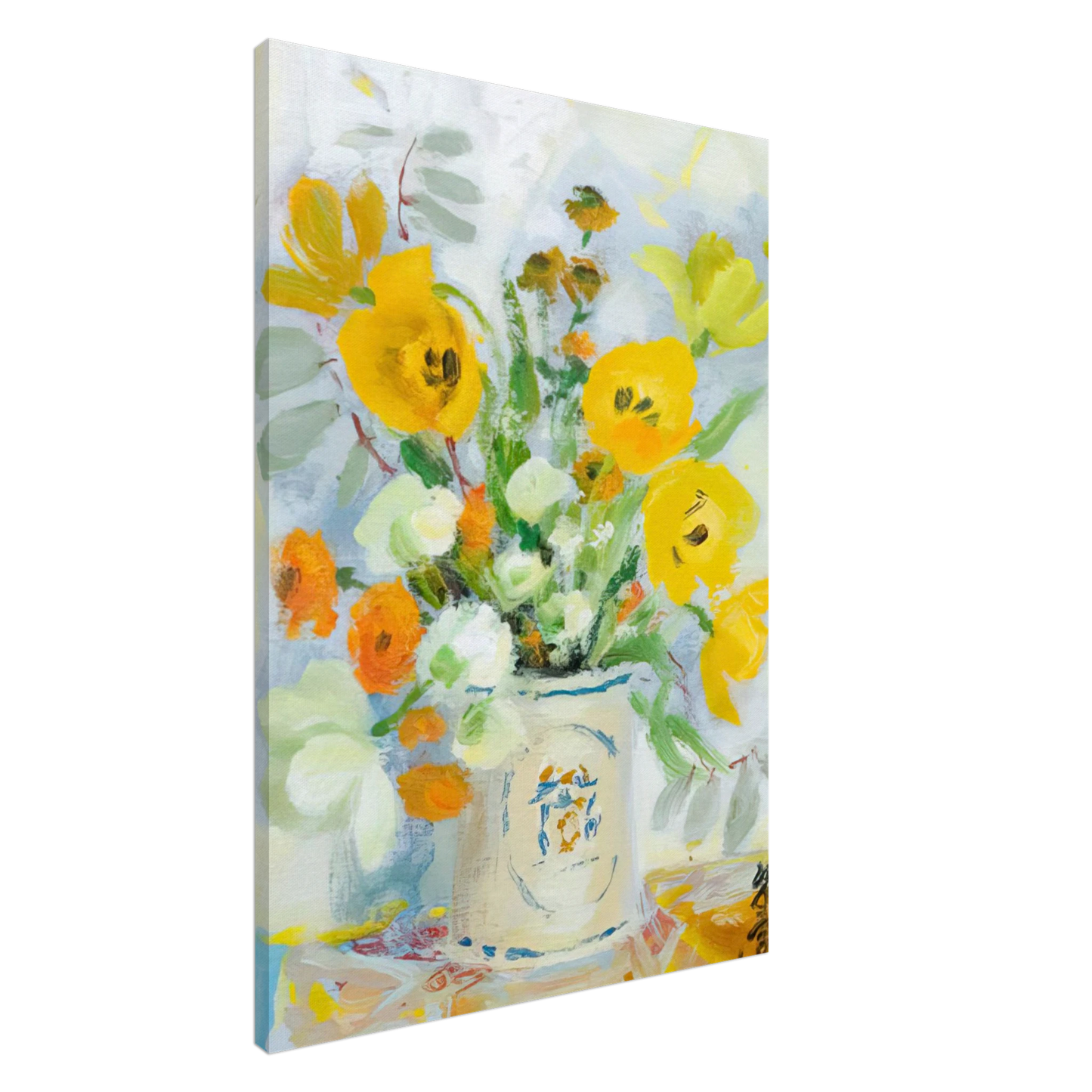 Le Pho - Still life with poppies - 1975 Canvas - 20x30 cm / 8x12 inches-canvas