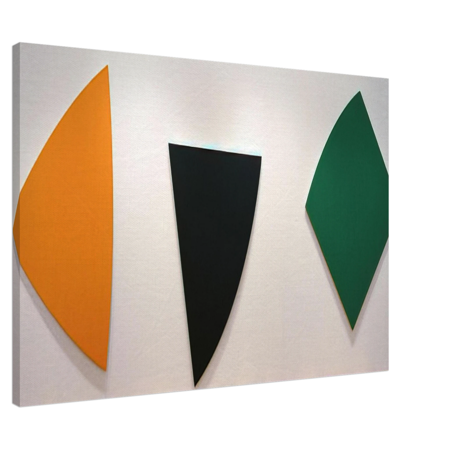 Ellsworth Kelly - Three Panels. Orange, Dark Gray, Green Canvas - 20x30 cm / 8x12 inches-canvas