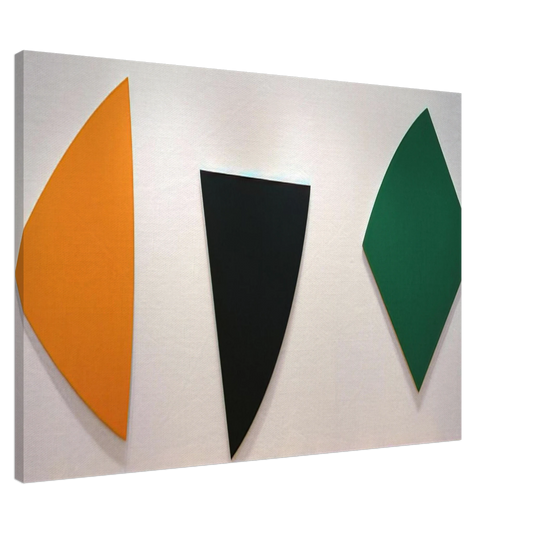 Ellsworth Kelly - Three Panels. Orange, Dark Gray, Green Canvas - 20x30 cm / 8x12 inches-canvas