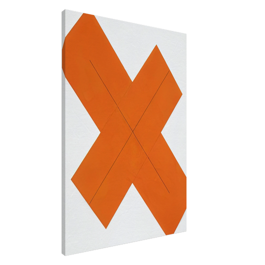 Robert Mangold - X WITHIN X ORANGE 1981 Canvas - 20x30 cm / 8x12 inches-canvas