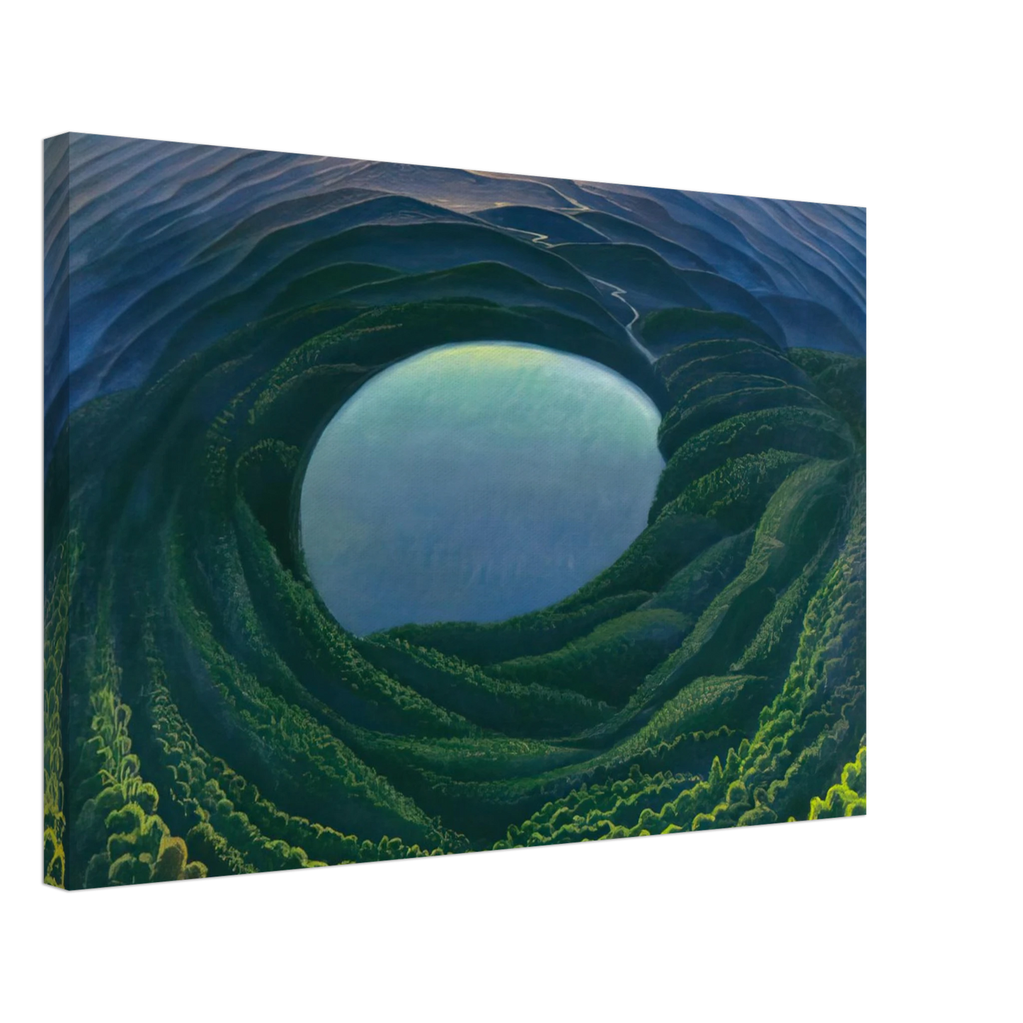 Gerardo Dottori - Lago umbro - 1942 Canvas - 40x60 cm / 16x24 inches-canvas