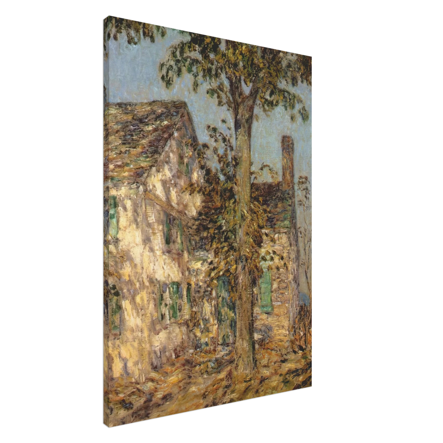 Childe Hassam - Sunlight on an Old House, Putnam Canvas - 20x30 cm / 8x12 inches-canvas