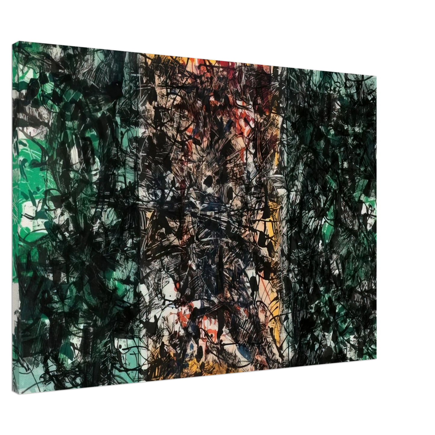 Jean-Paul Riopelle - Triptyque orange Canvas - 20x30 cm / 8x12 inches-canvas