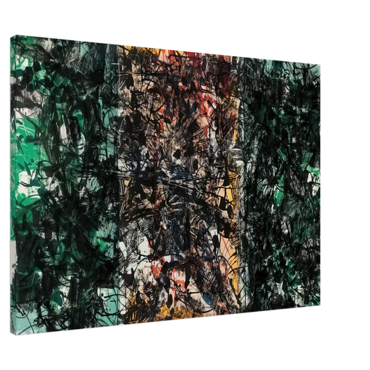 Jean-Paul Riopelle - Triptyque orange Canvas - 20x30 cm / 8x12 inches-canvas