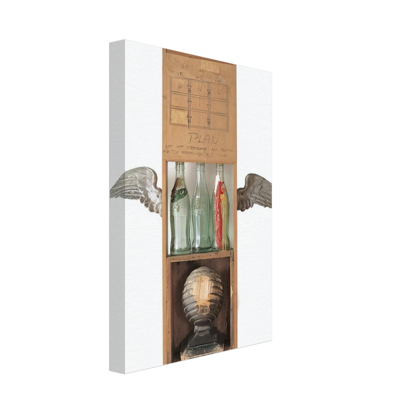 Robert Rauschenberg - COCA COLA PLAN 1958 Canvas - 70x100 cm / 28x40 inches-canvas