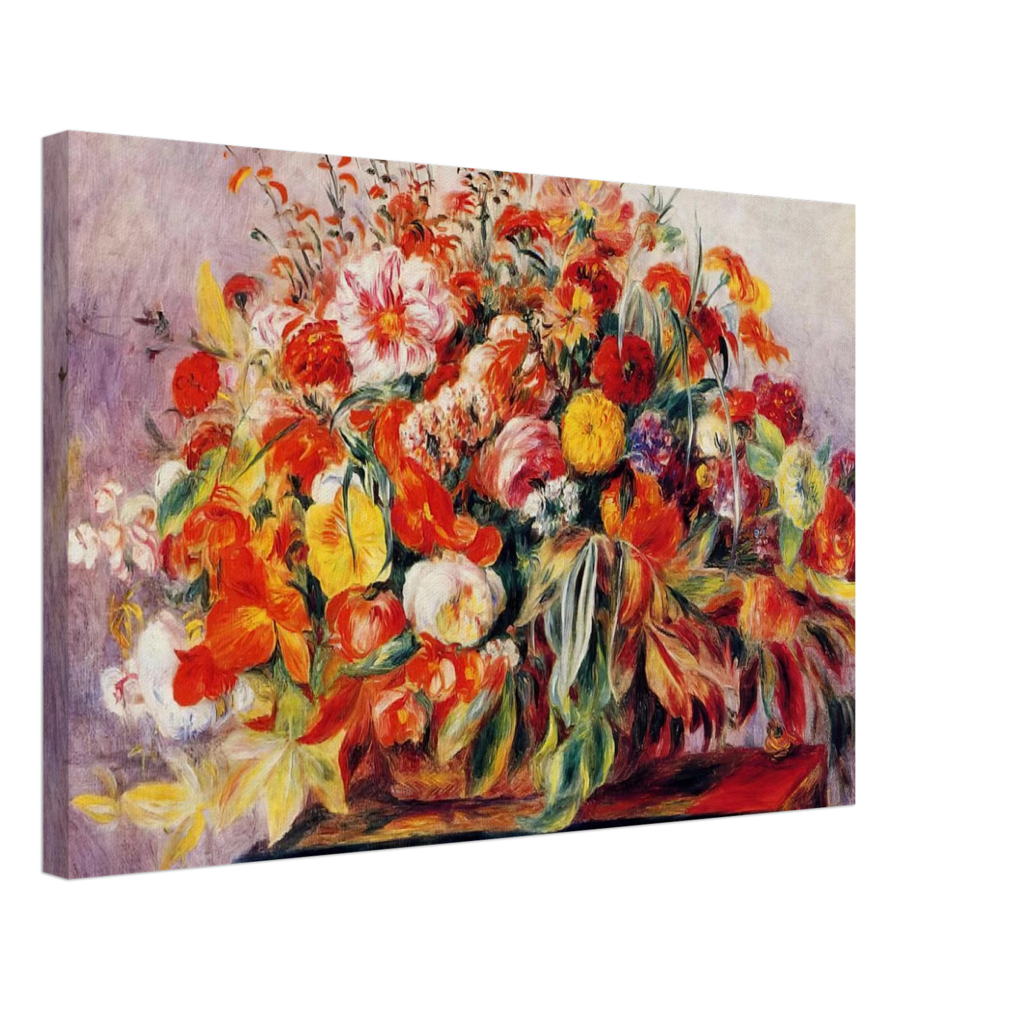 Pierre-Auguste Renoir - Basket of Flowers Canvas - 40x60 cm / 16x24 inches-canvas