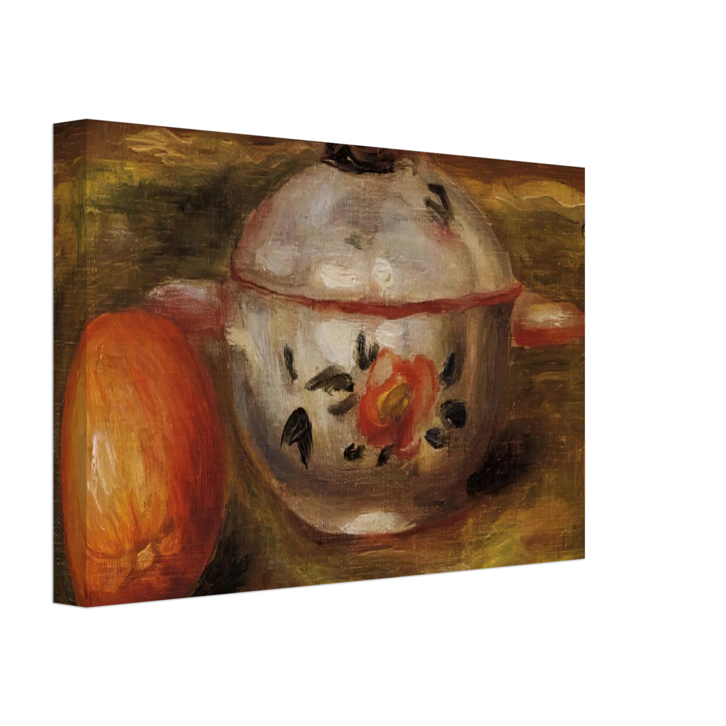Pierre-Auguste Renoir - Still Life with Orange and Sugar Bowl Canvas - 70x100 cm / 28x40 inches-canvas