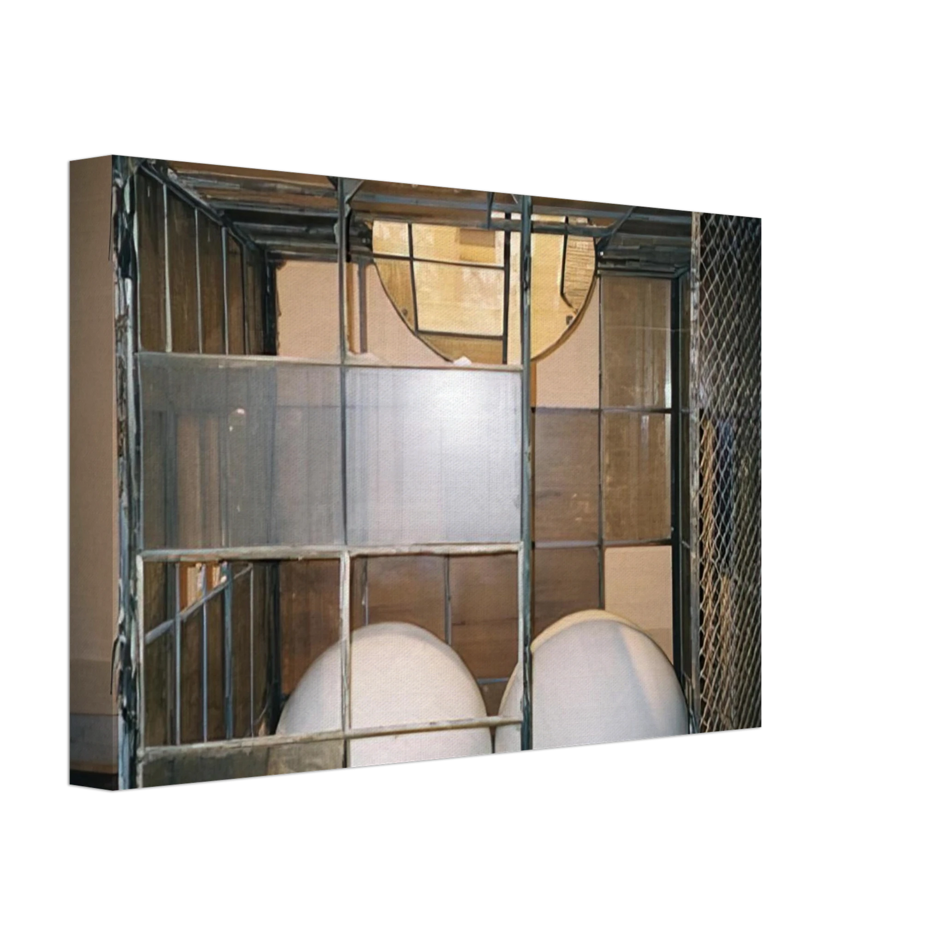 Louise Bourgeois - CELL 3 WHITE MARBLE SPHERES 1993 Canvas - 70x100 cm / 28x40 inches-canvas