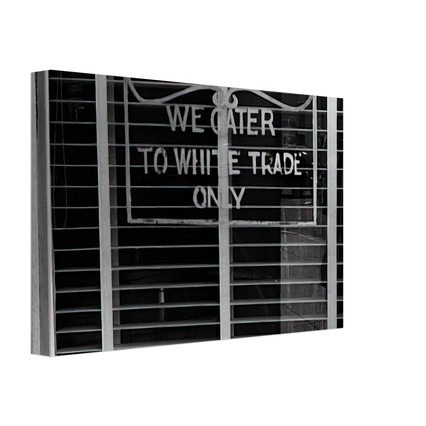 Ben Shahn - SIGN ON A RESTAURANT WE CATER TO WHITE TRADE ONLY 1938 Canvas - 40x60 cm / 16x24 inches-canvas