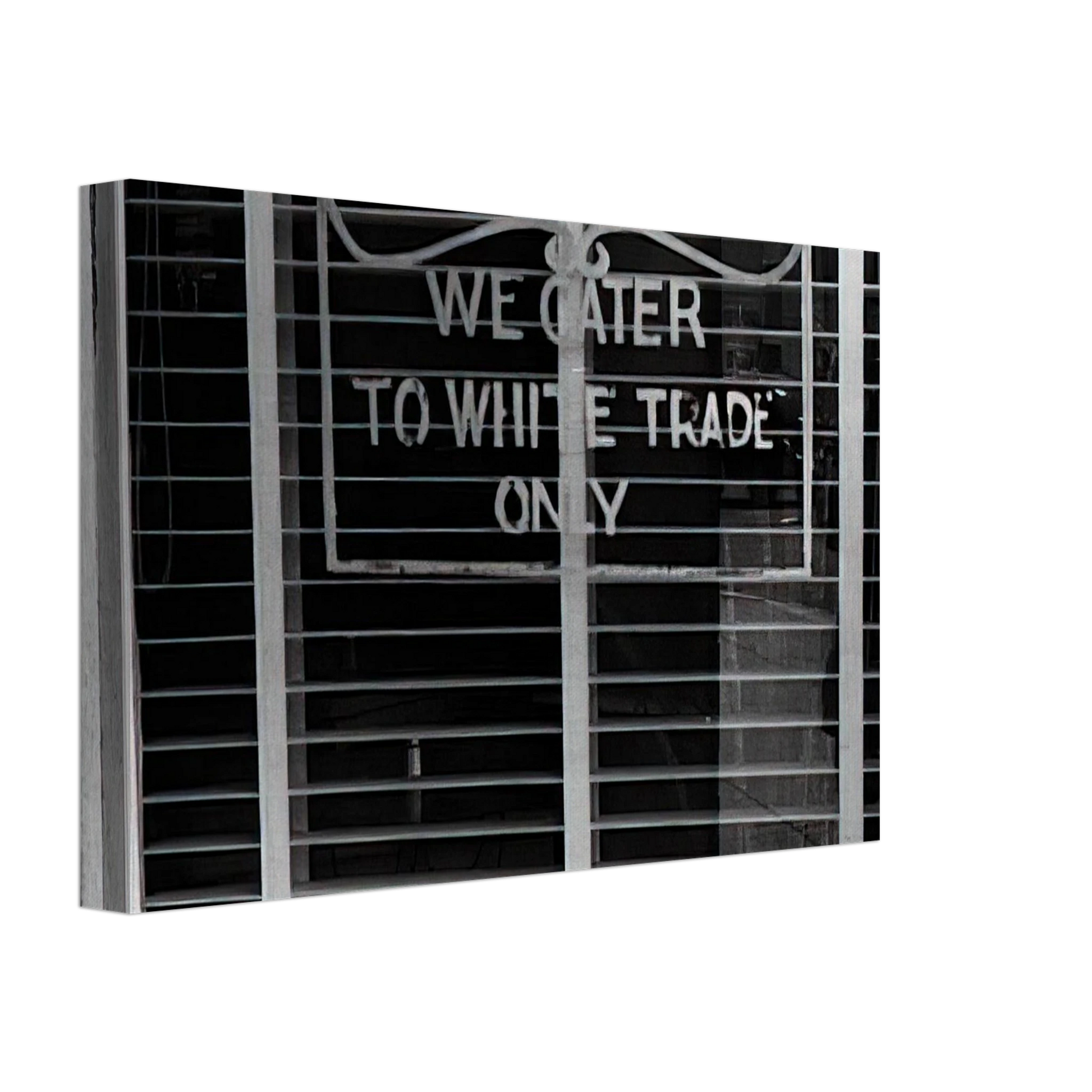 Ben Shahn - SIGN ON A RESTAURANT WE CATER TO WHITE TRADE ONLY 1938 Canvas - 40x60 cm / 16x24 inches-canvas