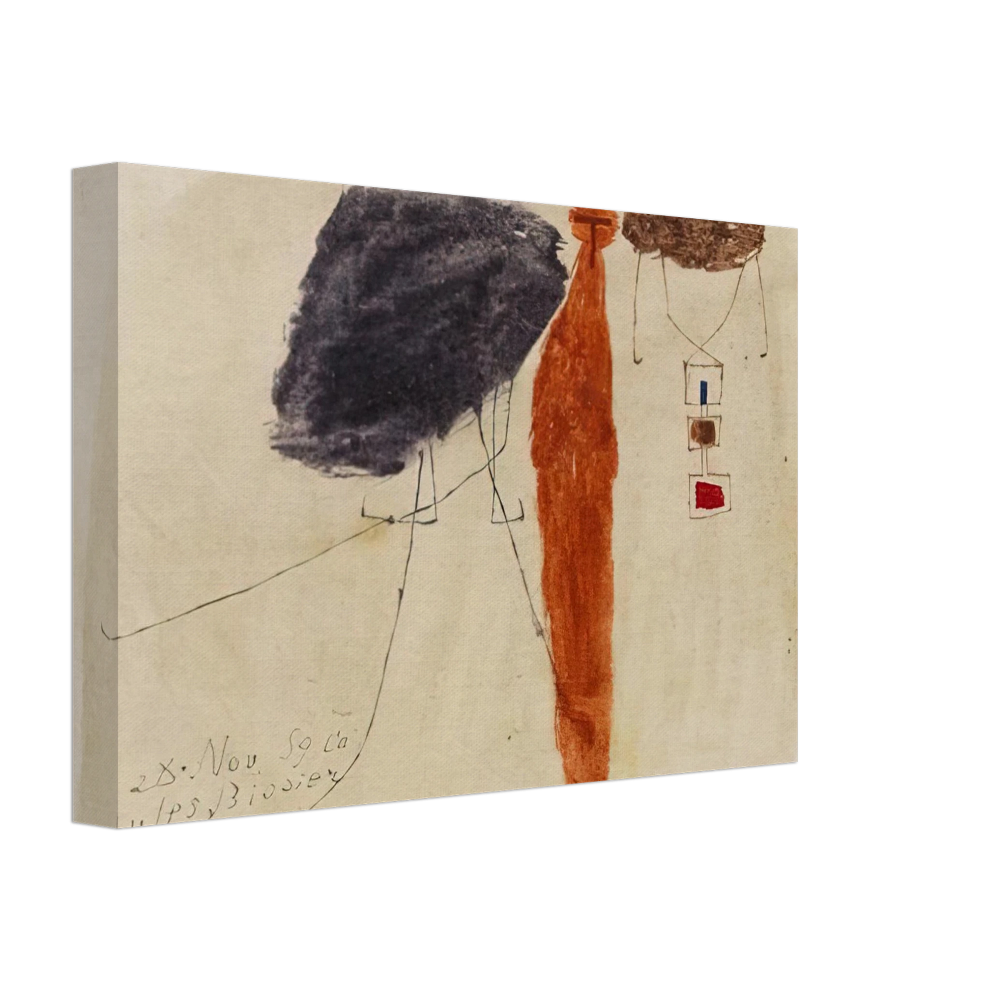 Julius Bissier - Komposition - 1959 Canvas - 40x60 cm / 16x24 inches-canvas