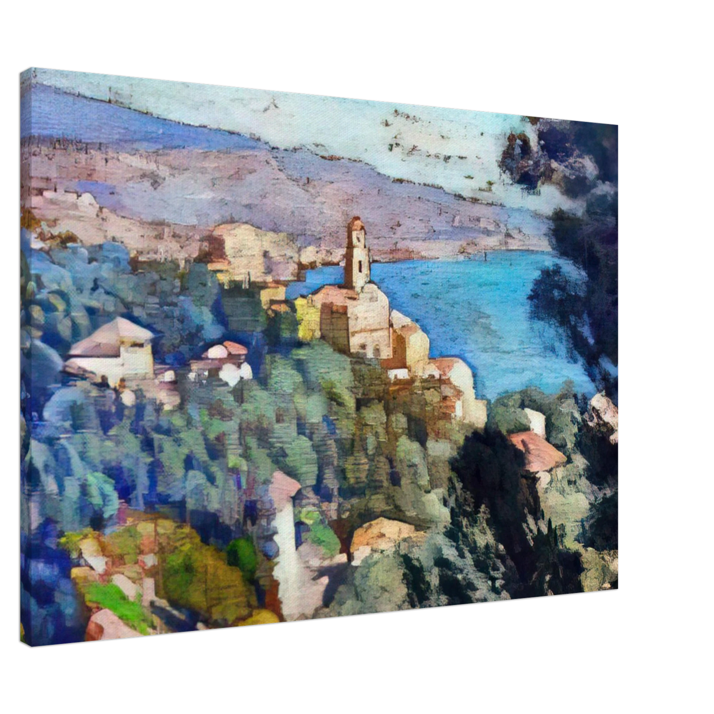 Theo van Rysselberghe - MORTULA AT GRIMALDI Canvas - 20x30 cm / 8x12 inches-canvas