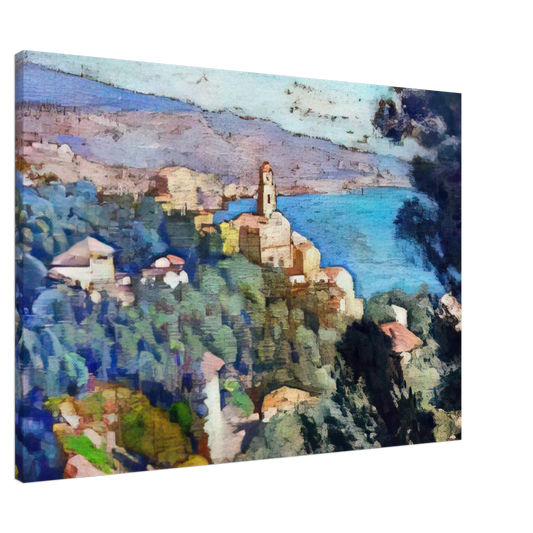 Theo van Rysselberghe - MORTULA AT GRIMALDI Canvas - 20x30 cm / 8x12 inches-canvas