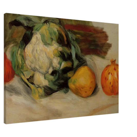 Pierre-Auguste Renoir - Cauliflower and Pomegranates Canvas - 20x30 cm / 8x12 inches-canvas