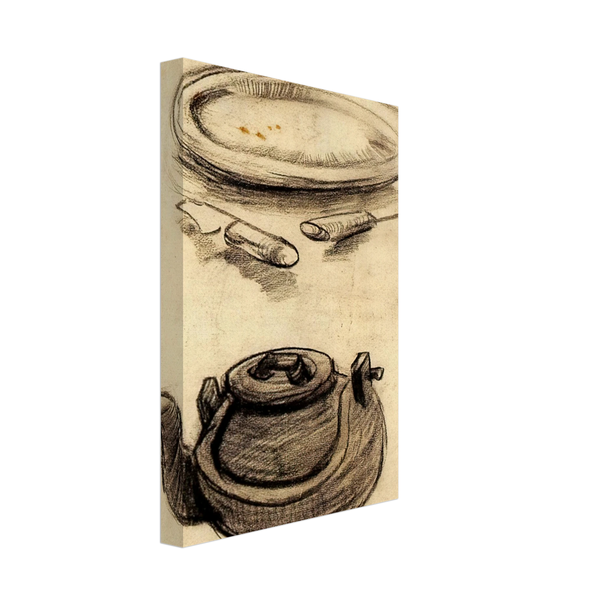 Vincent van Gogh - Plate with Cutlery and a Kettle Canvas - 40x60 cm / 16x24 inches-canvas