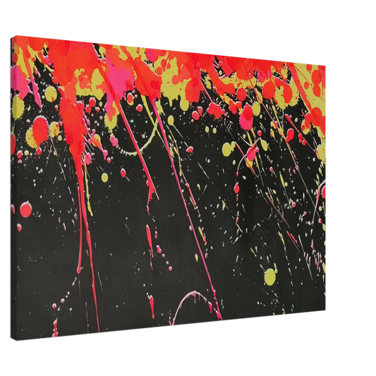 Walasse Ting - Fireworks - 1973 Canvas - 20x30 cm / 8x12 inches-canvas